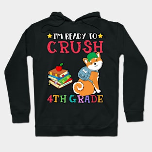 Kids I'm Ready To Crush 4th Grade Shiba Inu Back To School Hoodie